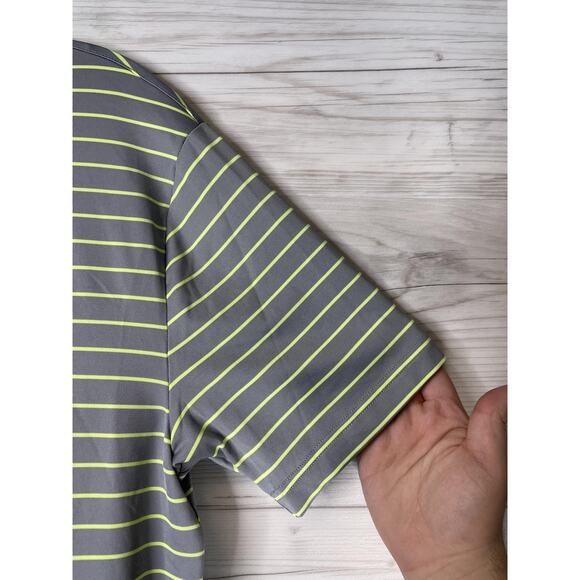 Under Armour Shirt Mens Small Gray Striped Playoff Polo HeatGear Golf 1351130 - Picture 3 of 11